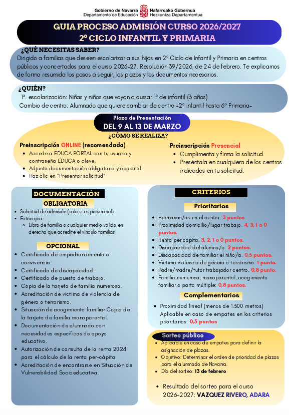 ABIERTO PERIODO DE PREINSCRIPCIONES 26-27